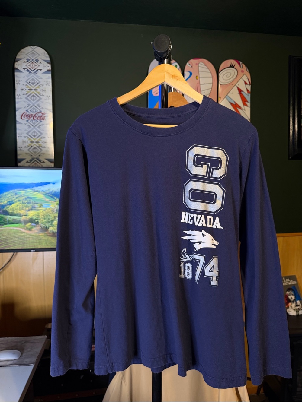 Nevada Wolf Pack “Go Nevada” Long-Sleeve Crewneck T-Shirt